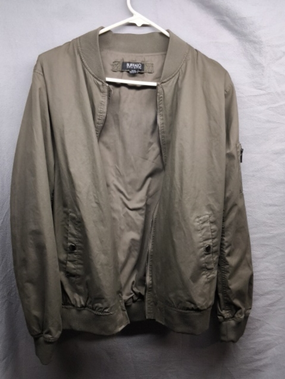 Buffalo David Bitton Men's Olive Green Bomber Jacket